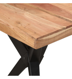 Table à dîner noir 140x70x76 cm bois d'acacia solide