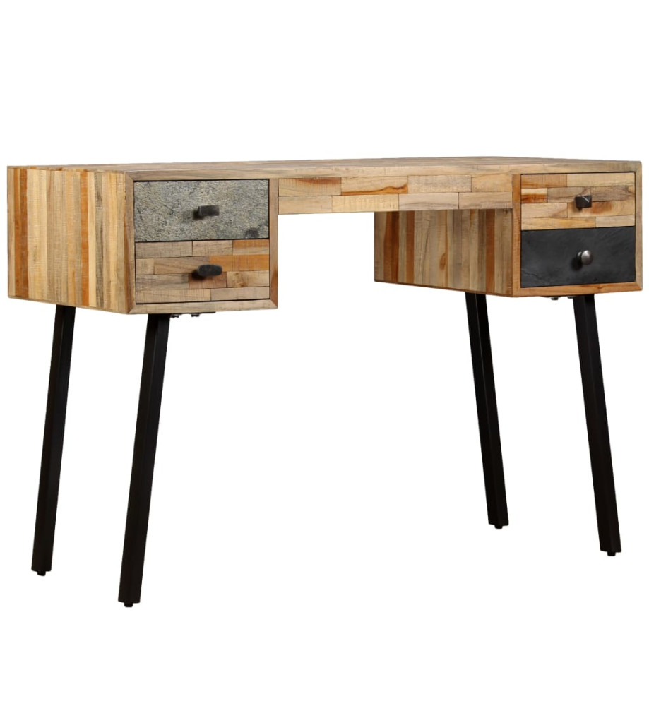 Bureau Teck de récupération massif 110 x 50 x 76 cm