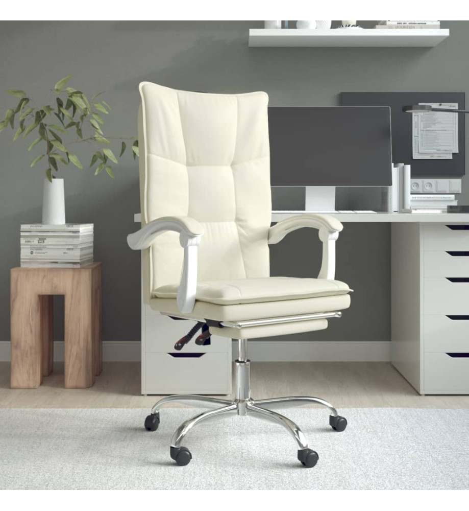 Fauteuil inclinable de bureau Crème Similicuir