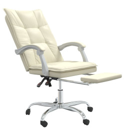 Fauteuil inclinable de bureau Crème Similicuir