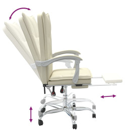 Fauteuil inclinable de bureau Crème Similicuir