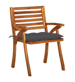 Chaises de jardin avec coussins 8 pcs Bois d'acacia solide
