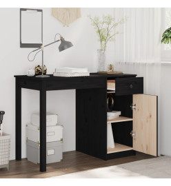 Bureau Noir 100x50x75 cm Bois massif de pin