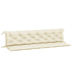 Coussins de banc de jardin 2 pcs blanc crème tissu Oxford