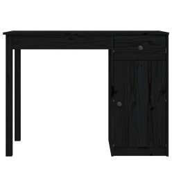 Bureau Noir 100x50x75 cm Bois massif de pin