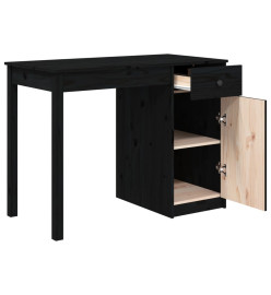 Bureau Noir 100x50x75 cm Bois massif de pin