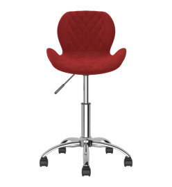 Chaises pivotantes salle à manger 2 pcs Rouge bordeaux Velours