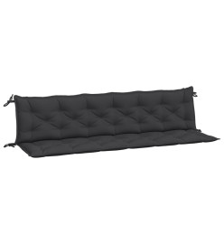 Coussins de banc de jardin 2 pcs noir 200x50x7 cm tissu Oxford