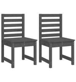 Ensemble à dîner de jardin 4 pcs gris bois massif de pin