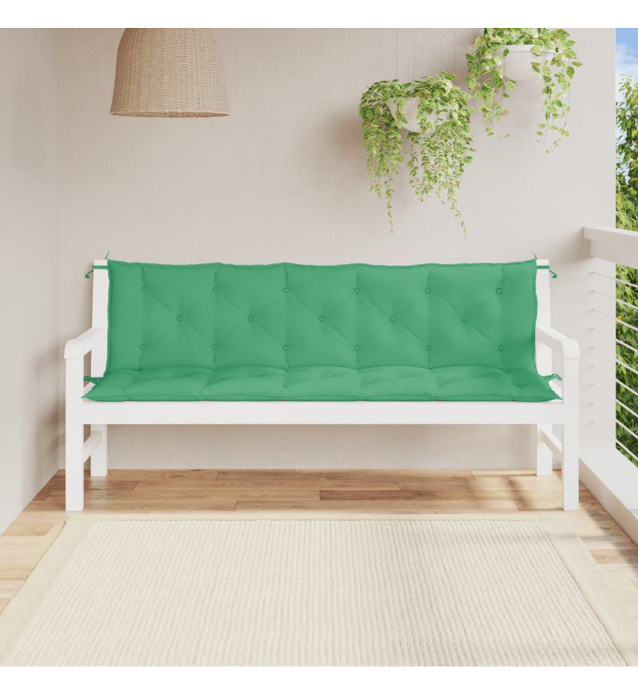 Coussins de banc de jardin 2 pcs vert 180x50x7 cm tissu Oxford