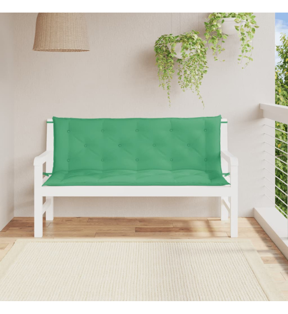 Coussins de banc de jardin 2 pcs vert 150x50x7 cm tissu Oxford