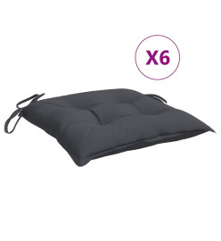 Coussins de chaise 6 pcs anthracite 40x40x7 cm