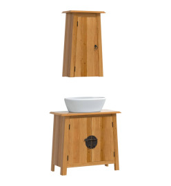 Ensemble de meubles de salle de bain 2 pcs bois de pin massif