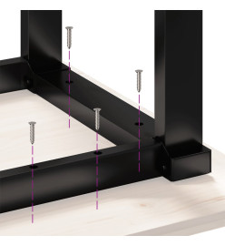 Pieds de table basse cadre en O 70x60x43 cm fonte