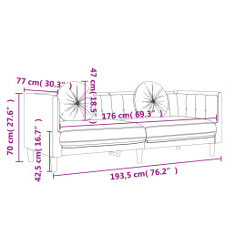 Ensemble de canapés 3 pcs avec coussins jaune velours