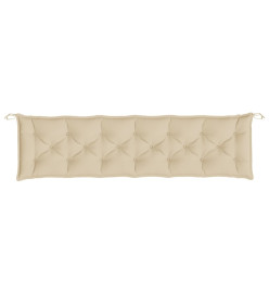 Coussins de banc de jardin 2 pcs beige 200x50x7 cm tissu Oxford