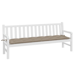 Coussin de banc de jardin taupe 200x50x7 cm tissu oxford