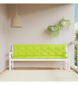 Coussins de banc de jardin 2 pcs vert vif tissu Oxford