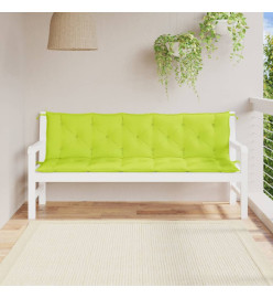 Coussins de banc de jardin 2 pcs vert vif tissu Oxford