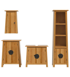 Ensemble de meubles de salle de bain 4 pcs bois de pin massif