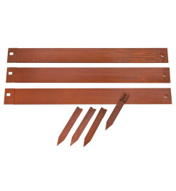 Nature Bordures de jardin 3 pcs 91,4x10,2 cm acier corten