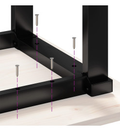 Pieds de table basse cadre en O 30x30x33 cm fonte