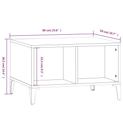 Table basse Blanc brillant 60x50x36,5 cm Bois d'ingénierie