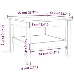 Table basse Noir 55x55x40 cm Bois massif de pin