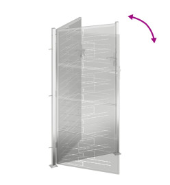 Portail de jardin 100x180 cm acier inoxydable