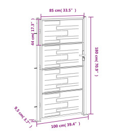 Portail de jardin 100x180 cm acier inoxydable