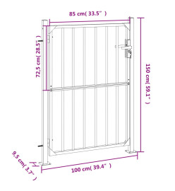 Portail de jardin 100x150 cm acier inoxydable