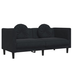 Ensemble de canapés 2 pcs avec coussins noir velours