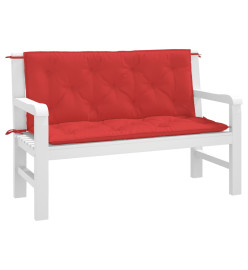 Coussins de banc de jardin 2 pcs rouge 120x50x7 cm tissu Oxford