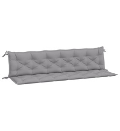 Coussins de banc de jardin 2 pcs gris 200x50x7 cm tissu Oxford