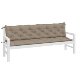 Coussins de banc de jardin 2 pcs taupe 200x50x7 cm tissu Oxford