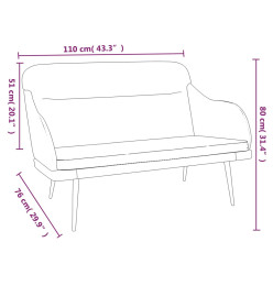 Banc Vert foncé 110x76x80 cm Velours