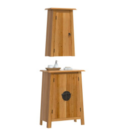 Ensemble de meubles de salle de bain 2 pcs bois de pin massif