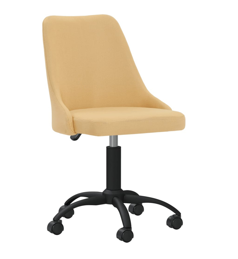 Chaise pivotante de bureau Jaune Tissu