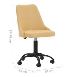 Chaise pivotante de bureau Jaune Tissu