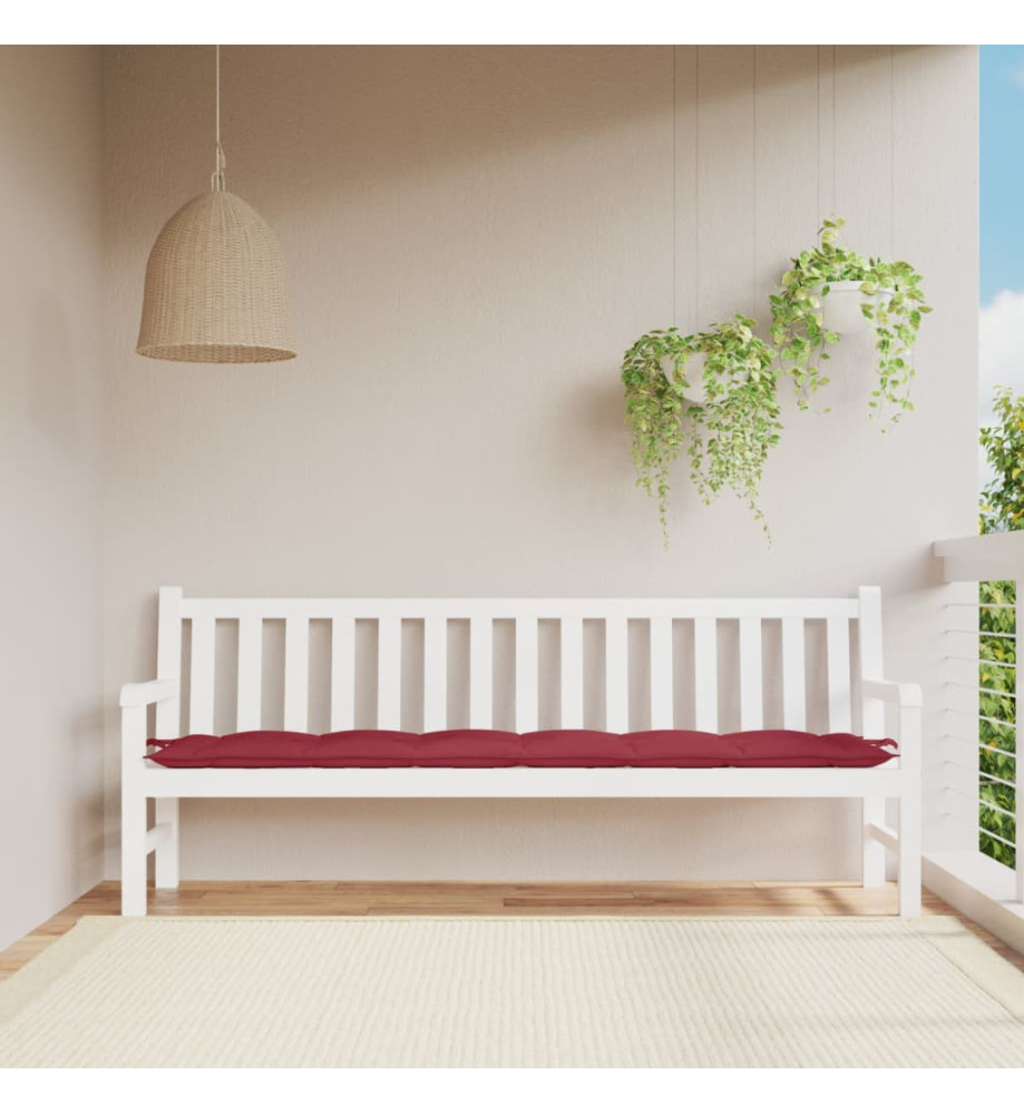 Coussin de banc de jardin rouge bordeaux 200x50x7 cm Coussin de banc de jardin rouge bordeaux 200x50x7 cm