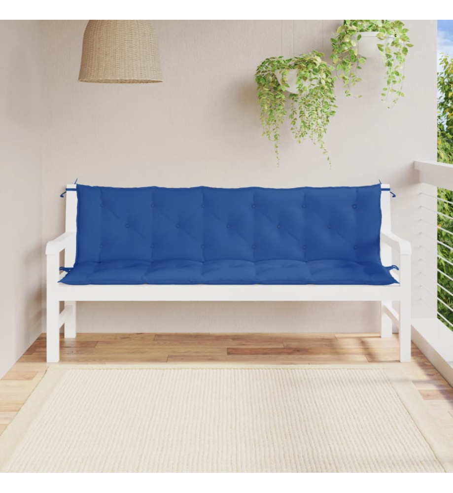 Coussins de banc de jardin 2 pcs bleu 180x50x7 cm tissu Oxford Coussins de banc de jardin 2 pcs bleu 180x50x7 cm tissu Oxford