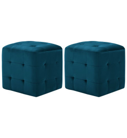 2 pcs Tables de chevet Bleu 30x30x30 cm Tissu velours