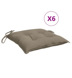 Coussins de palette lot de 6 taupe 50x50x7 cm tissu oxford