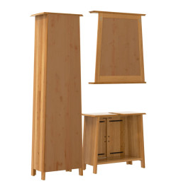 Ensemble de meubles de salle de bain 3 pcs bois de pin massif