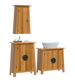 Ensemble de meubles de salle de bain 3 pcs bois de pin massif