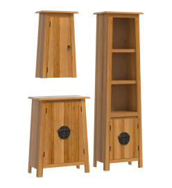 Ensemble de meubles de salle de bain 3 pcs bois de pin massif