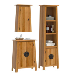 Ensemble de meubles de salle de bain 3 pcs bois de pin massif