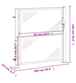 Portail de jardin 100x100 cm acier inoxydable