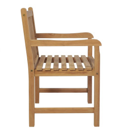 Chaises de jardin 2 pcs avec coussins noir Bois de teck massif
