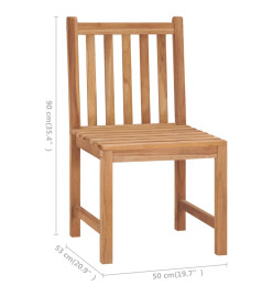 Chaises de jardin 8 pcs avec coussins Bois de teck massif